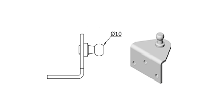 Technical drawing - Endfitting - Brackets ball Technical drawing - Endfitting - Brackets ball