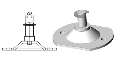 Technical drawing - Endfitting - Brackets mandrel