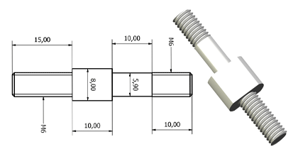Technical drawing - Endfitting - Brackets mandrel Technical drawing - Endfitting - Brackets mandrel