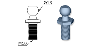 Technical drawing - Endfitting - Ballstud