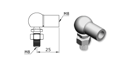 Technical drawing - Endfitting - Balljoint Technical drawing - Endfitting - Balljoint