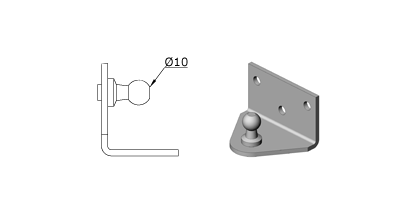 Technical drawing - Endfitting - Brackets ball