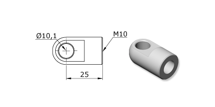 Technical drawing - Endfitting - Eye