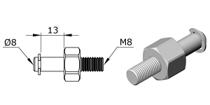 Technical drawing - Endfitting - Brackets mandrel Technical drawing - Endfitting - Brackets mandrel